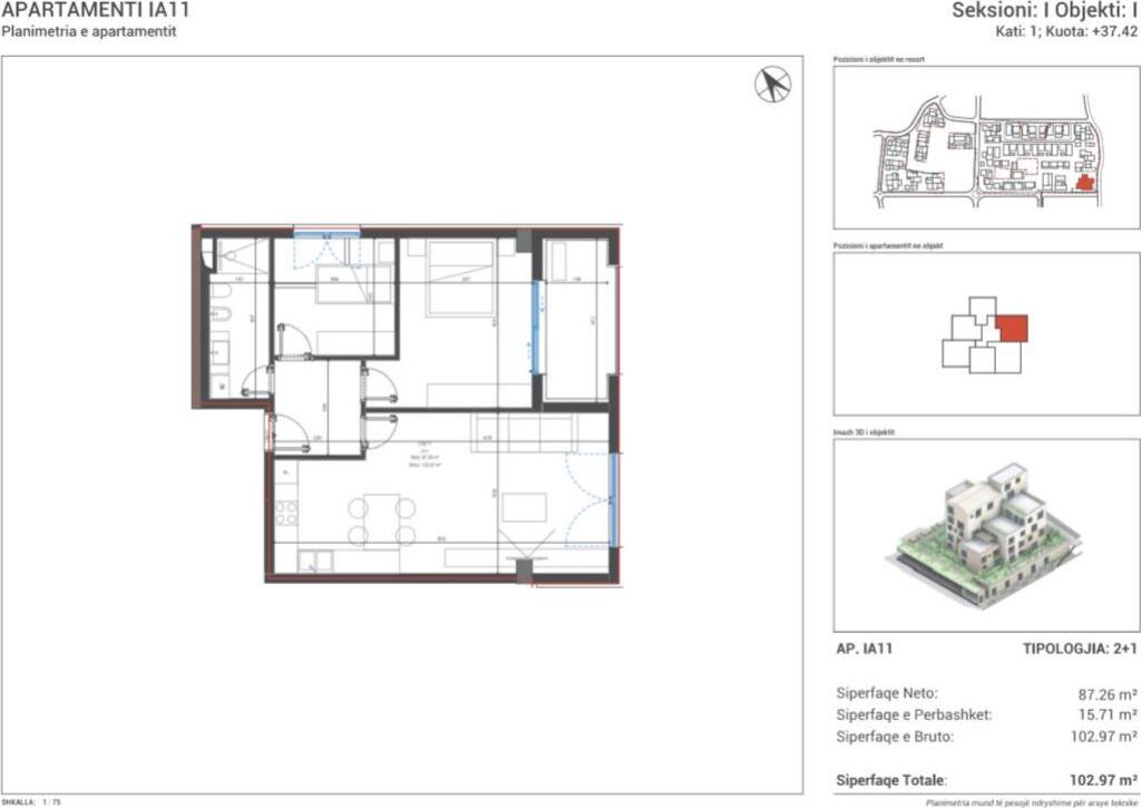 💥 OCCASIONE- APPARTAMENTO 2+1 IN VENDITA – VILLAGE SQUARE, DHËRMI!