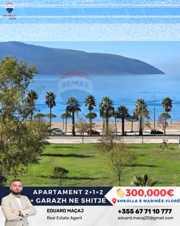 Appartamento 2+1+2 + Garage in Vendita – Vicino alla Scuola Marina, Vlora