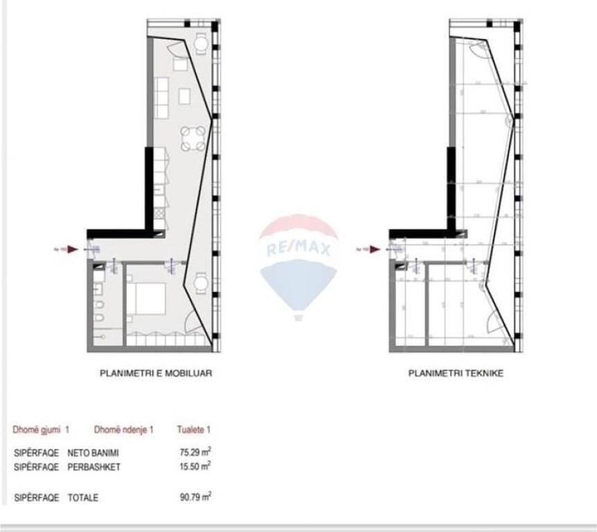 Apartament 1+1 , zona e Pazarit të Ri