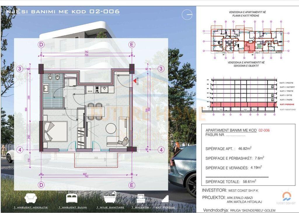 Sale, Apartment 1+1, West Coast Residence, Golem
