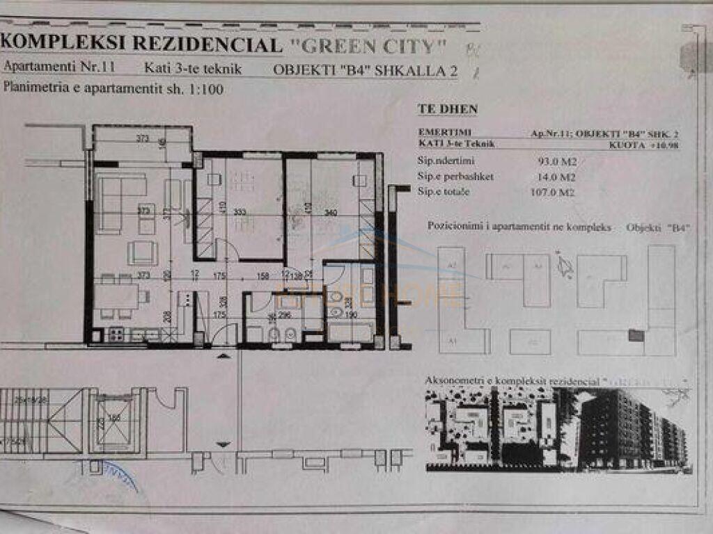 For sale, 2+1 Apartment, Green City Residence, New Ring, Tirana.