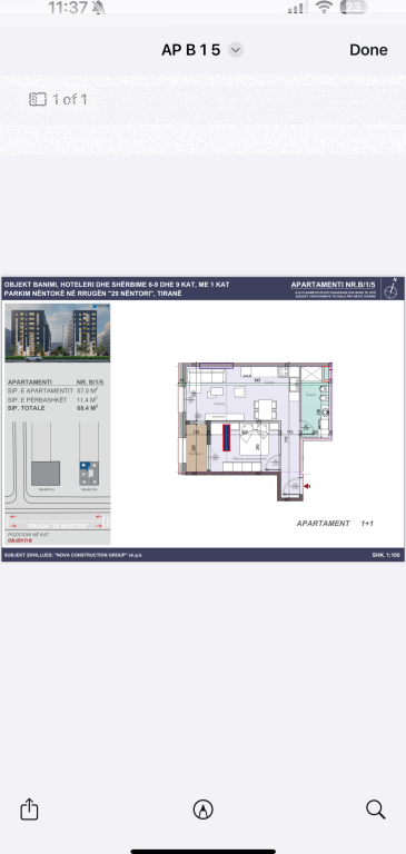 Apartment 2+1+2 for sale ex Dogana Tirana Entry 3