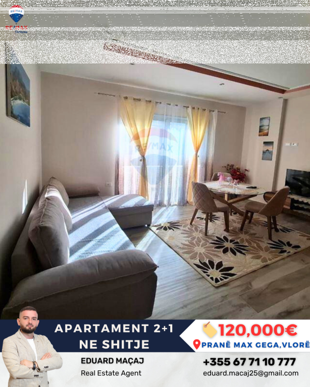 🏢 Appartamento 2+1 in Vendita – Via Ali Demi, Vlorë