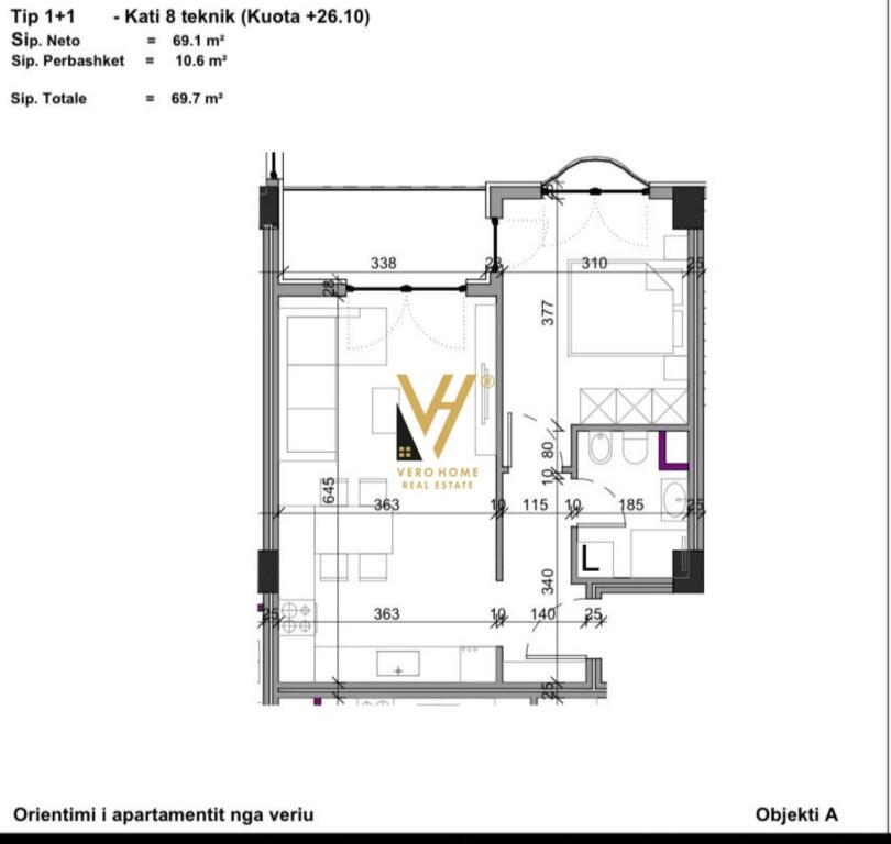 SHITET APARTAMENT 1+1+BLK NE PASKUQAN 80.200 EURO