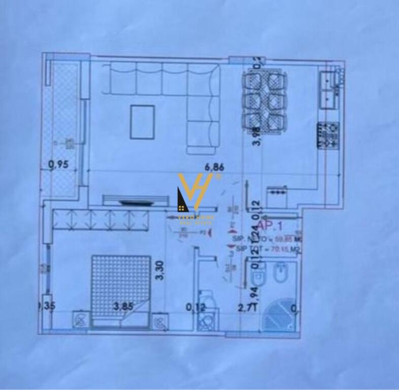 FOR SALE APARTMENT 1+1+BLK IN YZBERISHT, LLANAJ SHPK 105,220 EURO