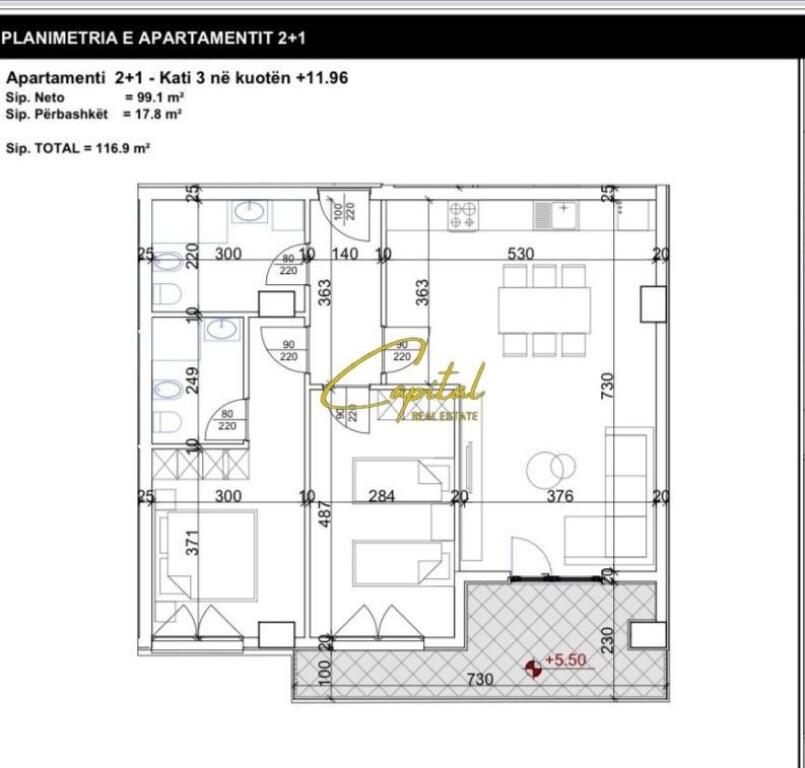 FOR SALE APARTMENT 2+1+2 DRITAN HOXHA STREET 193,000 EURO