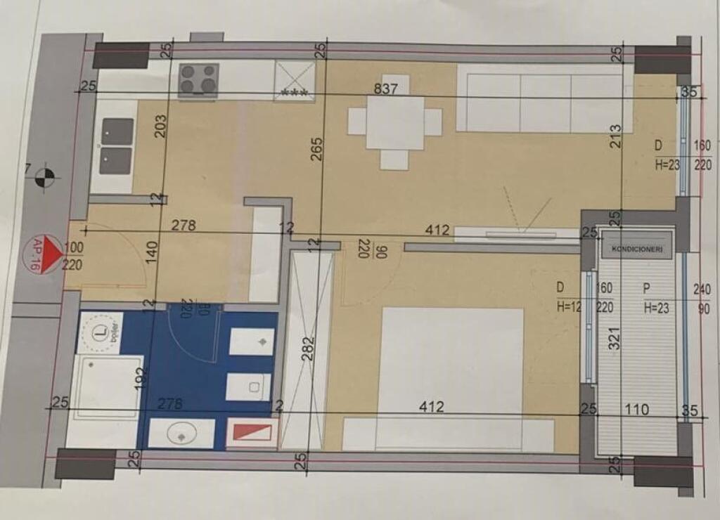 🏢Prane Martenitetit te Ri,Bulevardi “Bajram Curri” shitet apartament 1+1, 115,000Euro
