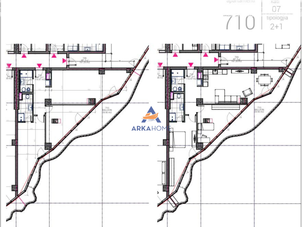 VENDESI APPARTAMENTO 2+1+BALCONE "TIRANA’S ROCK,STRADA DI DIBRA" 844.232 EURO