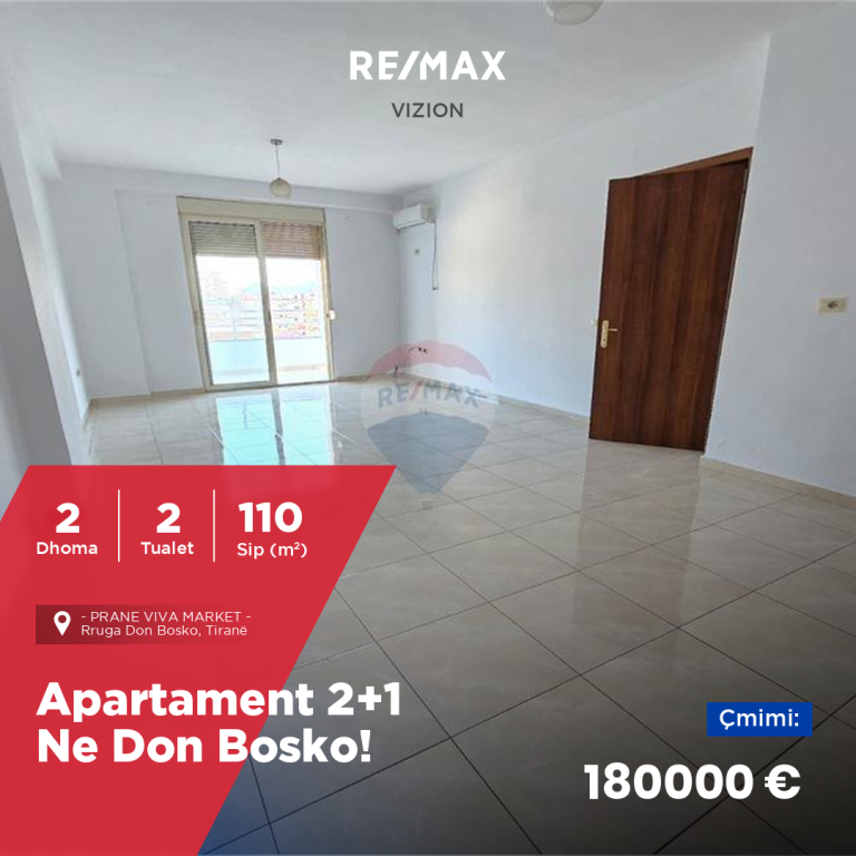 MUNDESI BLERJE ME KREDI!!!! SHITET APARTAMENT 2+1 NE DON BOSKO!