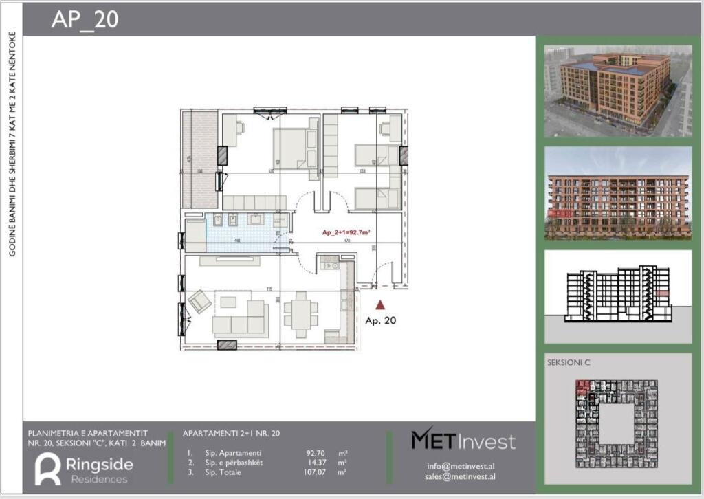 Appartamento 2+1+2 in Vendita Ring Side Residence, Paskuqan