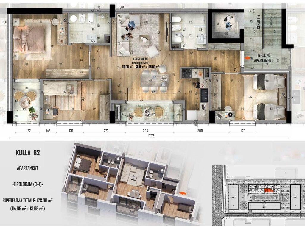 Apartment 3+1+2 for Sale • Access Tirana, Former Customs