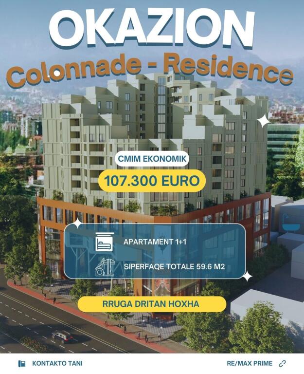 Vendesi appartamento 1+1 Colonnade Residence
