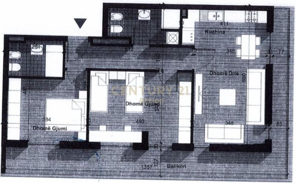 Shitet Apartament 2+1+2 Kompleksi Univers City, QTU 130,000 € Sip. Totale  128m2