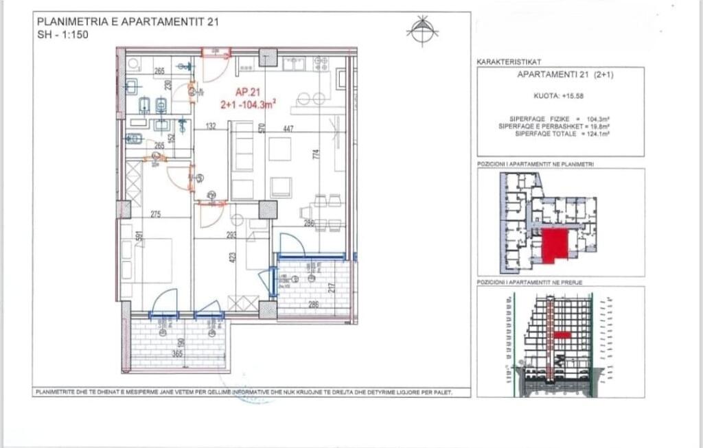 SHITET APARTAMENT 2+1 DON BOSKO 186.000 EURO