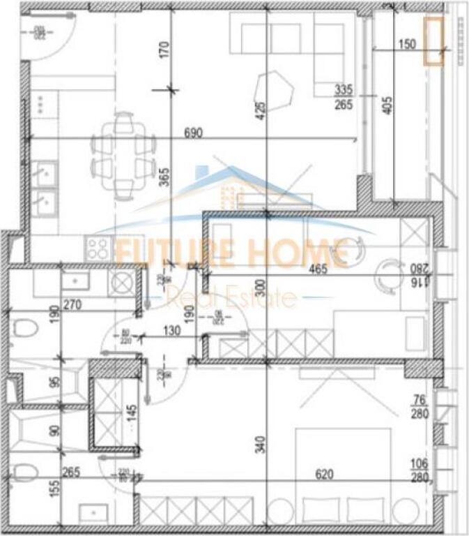 Shitet, Apartament 2+1, Riverside Residence, Tiranë.