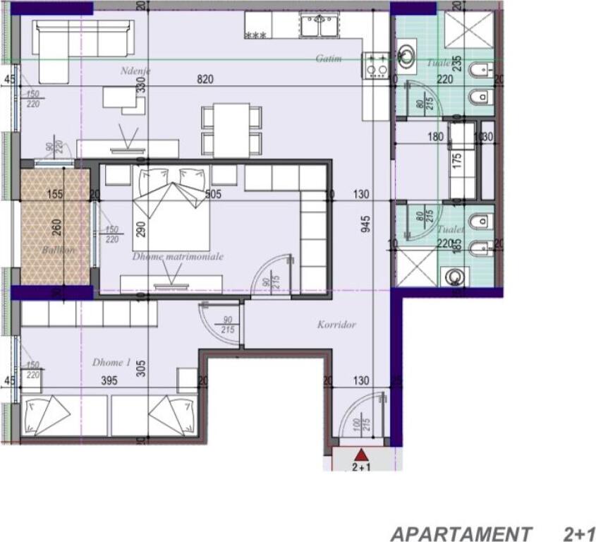 💥Okazion 1200€/m2 | ✨Shesim Apartament 2+1+2 | 📍Ish Dogana, Tirana Entry 3