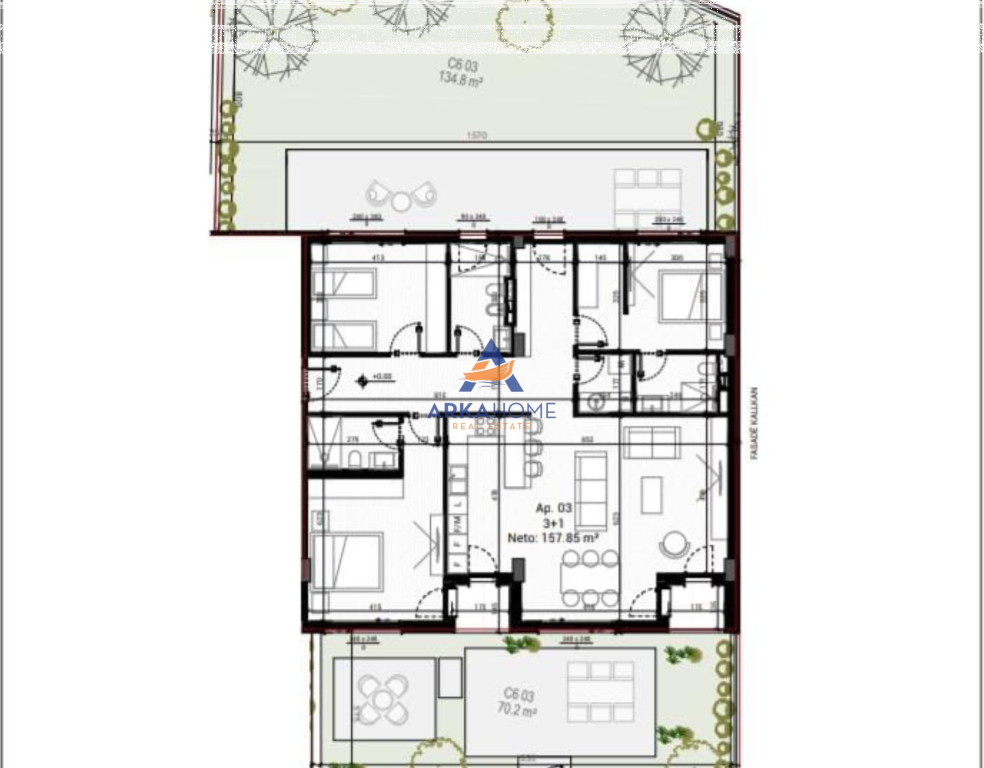 FOR SALE APARTMENT 3+1 "MJULL,BATHORE TEK PARK HOUSES" 444.445 EURO
