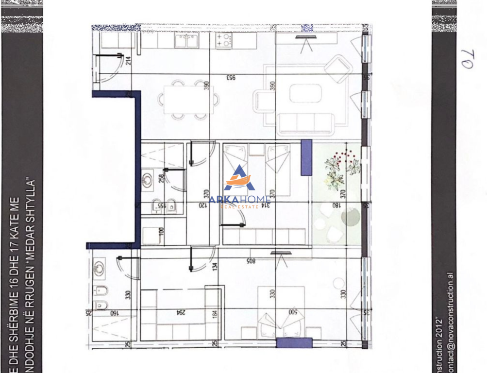 SHITET APARTAMENT 2+1+BALLKON "WHITE TOWER, KONUNA E PARISIT" 363.440 EURO