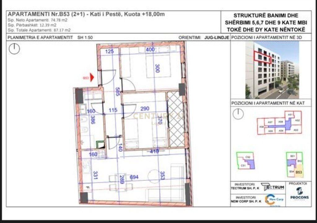 Shitet apartament 2+1 rruga Jordan Misja