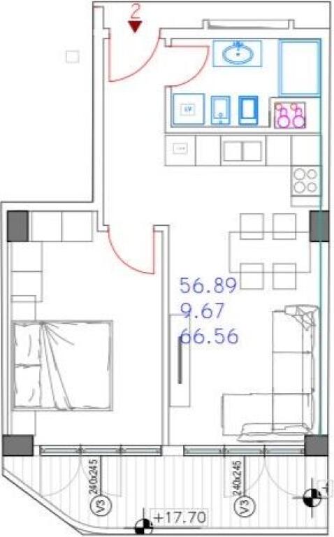 Apartment 1+1 for sale at Elbasan Street, 173000 euros !
