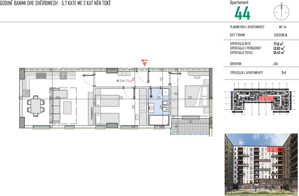 Appartamento 2+1 Viale Blu Kamez