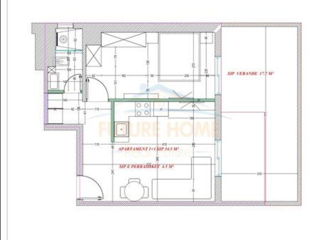 For sale, Apartment 1+1, Komuna Parisit, Tirane