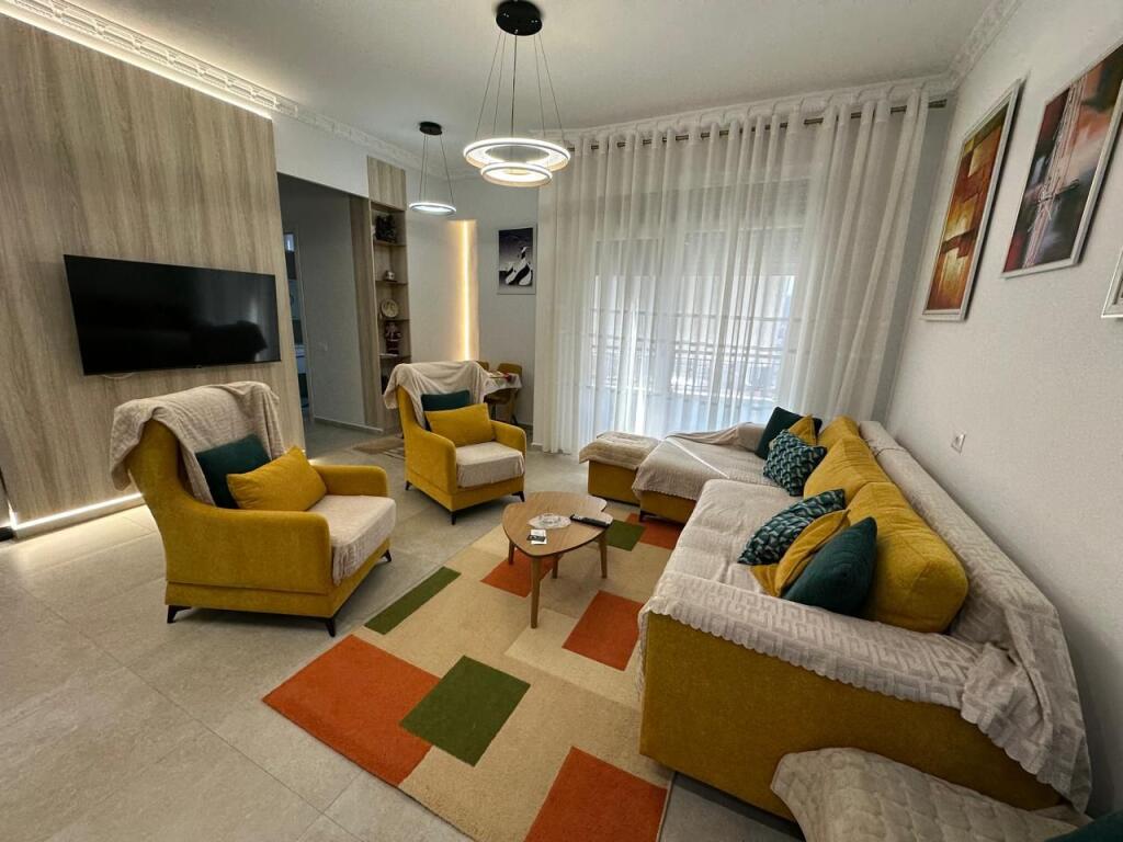 🏢Mine Peza Street, Donika Center, a 2+1+2 furnished apartment for rent. 1,200 Euro    