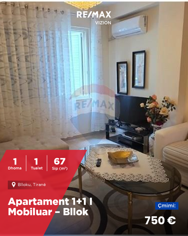FOR RENT FURNISHED 1+1 APARTMENT – BLLOK