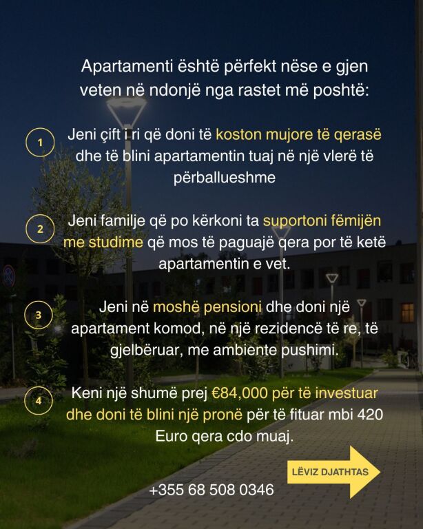 Selling 1+1 apartment in Ali Dem 84,000 Euro ready to live (Kadiu Residence)