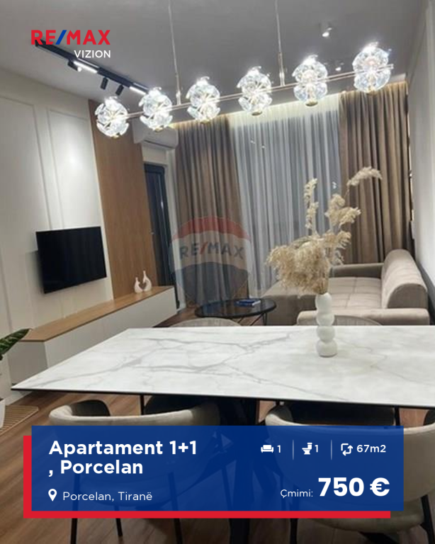 Apartament 1+1 me qira, Porcelan
