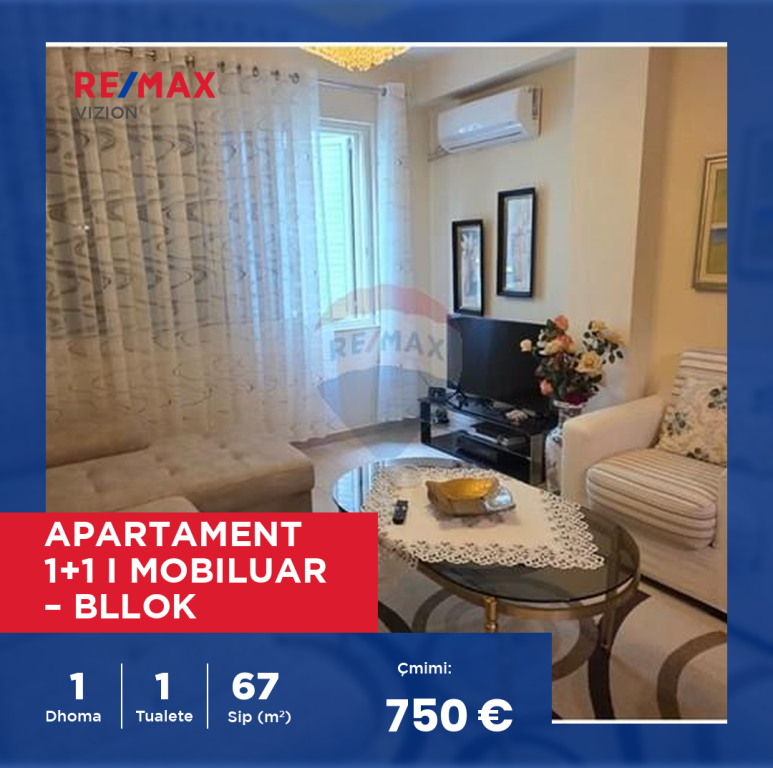 FOR RENT FURNISHED 1+1 APARTMENT – BLLOK