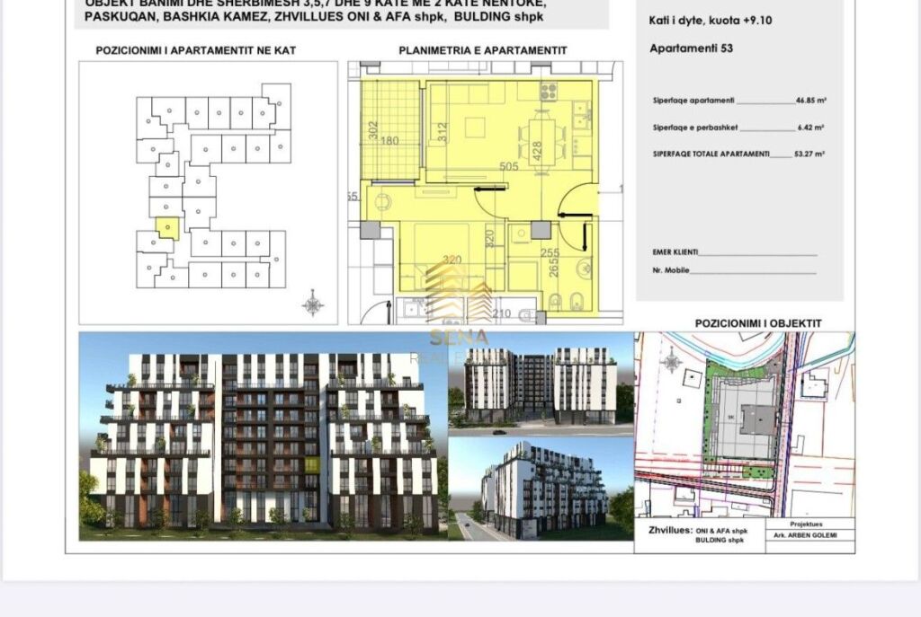 Shitet, Apartament 1+1+blk, Paskuqan – BelFiore Residence 1, 71.900 Euro
