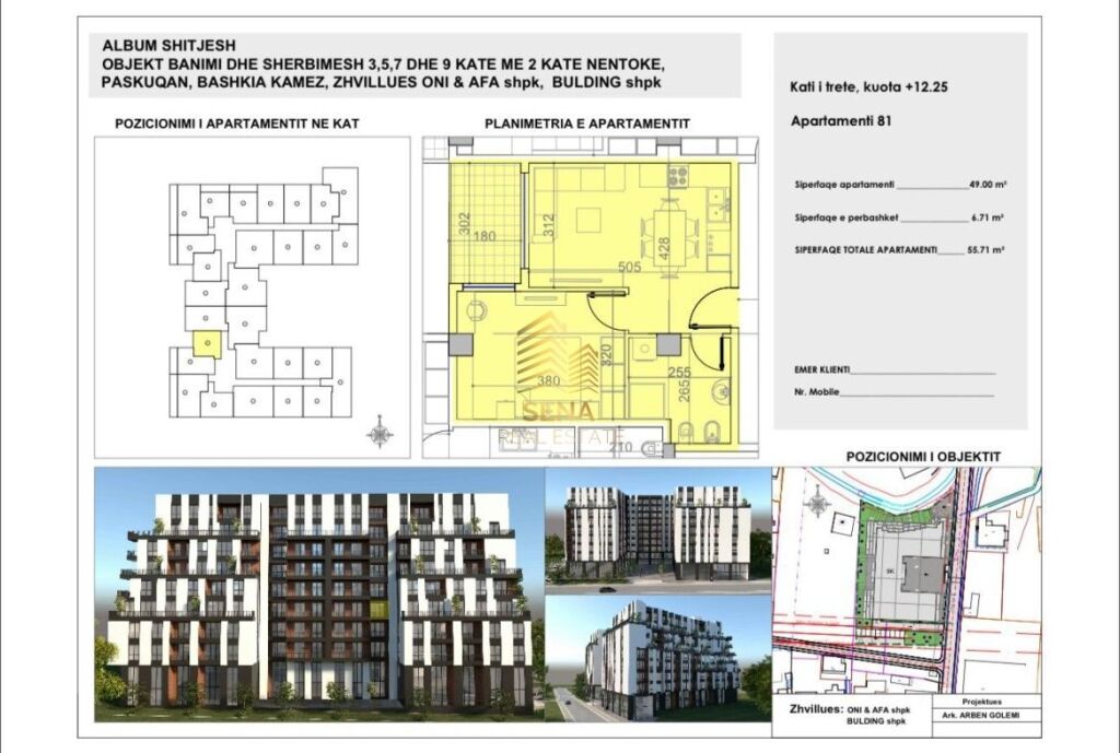 Shitet, Apartament 1+1+blk, Paskuqan – BelFiore 1 Residence , 75.200 Euro