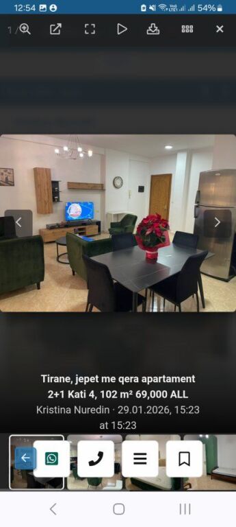 Tirane, appartamento 2+1 in affitto, 4° piano, superficie 100 m². Prezzo 670 € (Komuna e Parisit)