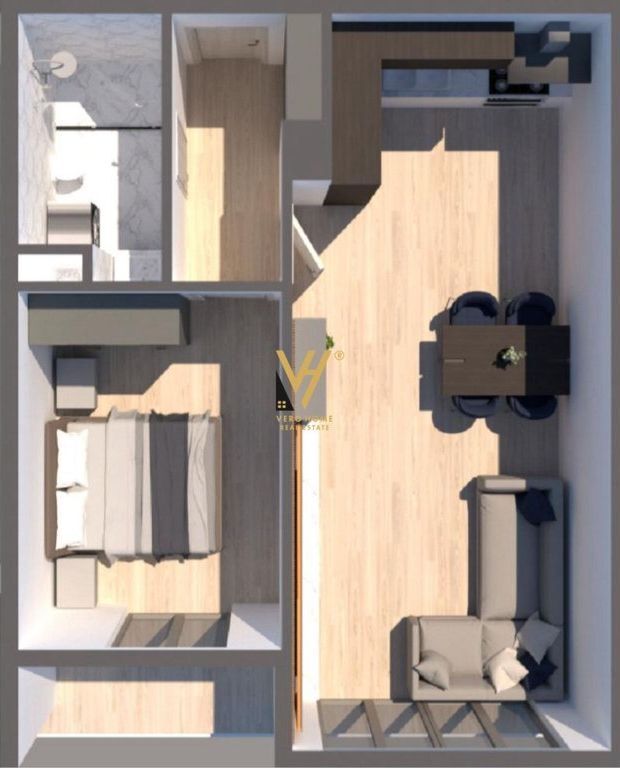 FOR SALE APARTMENT 1+1 AT UNITED TOWERS, PARIS COMMUNE 190,500 EURO