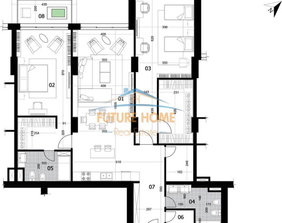 Shitet, Apartament 2+1+2, tek Rruga e Elbasanit, DownTown 1.