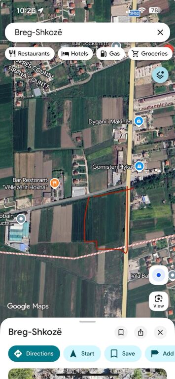 Land for Sale by the Road near Vorë