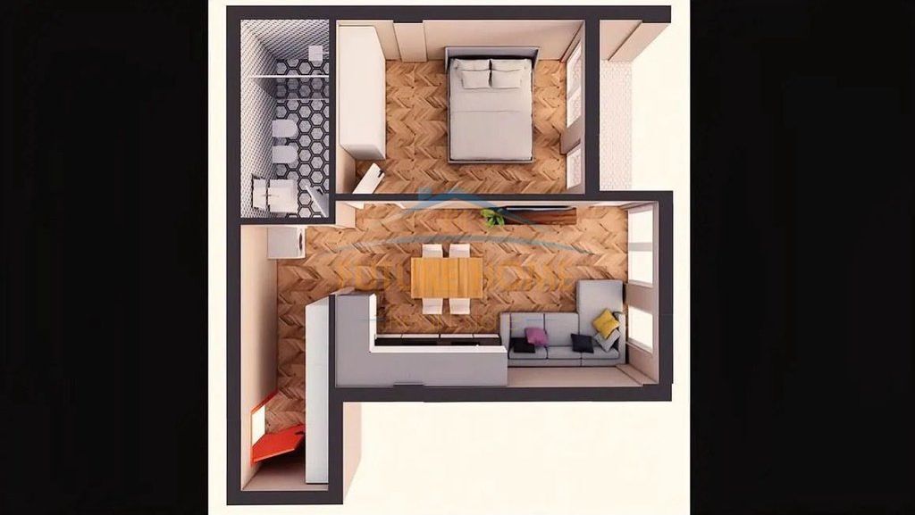Shitet Apartament 1+1,Vila Gold, Tiranë