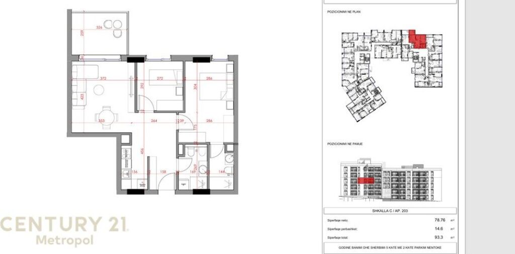 SHES APARTAMENT 2+1 NE RESIDENCEN NORTH-PASKUQAN! 111,960 € Sip. Totale  93m2