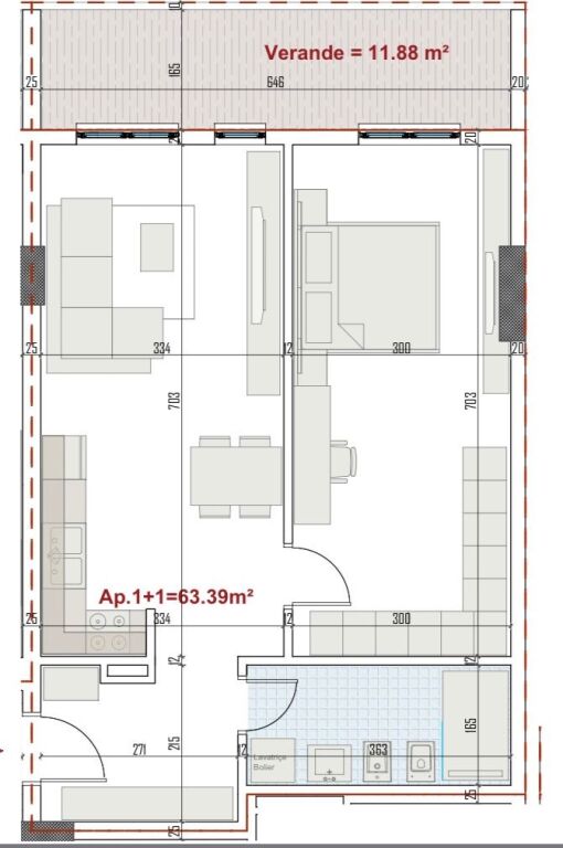 💥OKAZION 950€/m2 PASKUQAN, SHESIM APARTAMENT 1+1 ME VERANDË