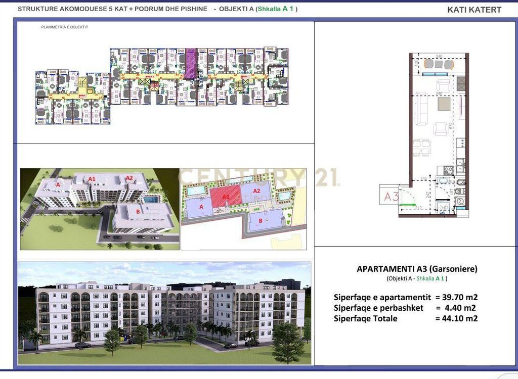 GARZONIERE PER SHITJE PAMJE NGA PISHINA NE REZIDENCEN ME TE RE NE GOLEM ME 4 PISHINA ! 57,330 € Sip. Totale  44m2