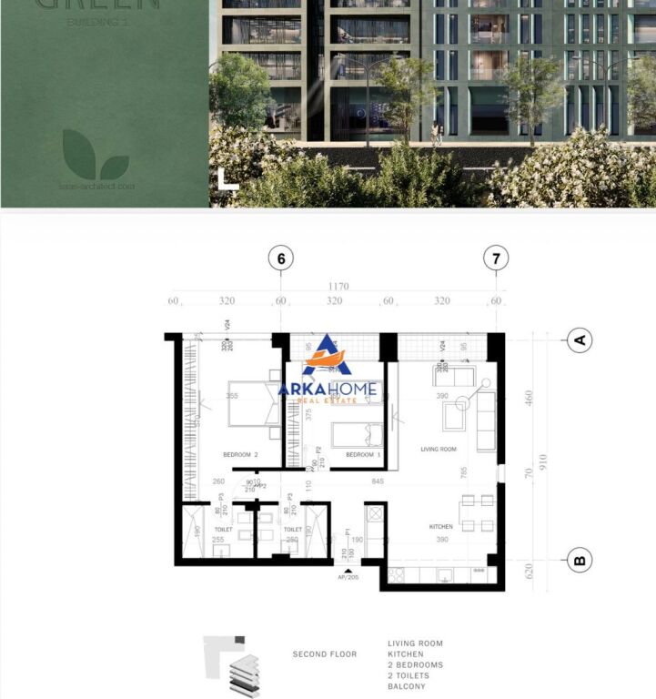 FOR SALE APARTMENT 2+1+BALCONY NEAR GROW GREEN, SAUK 238000EURO