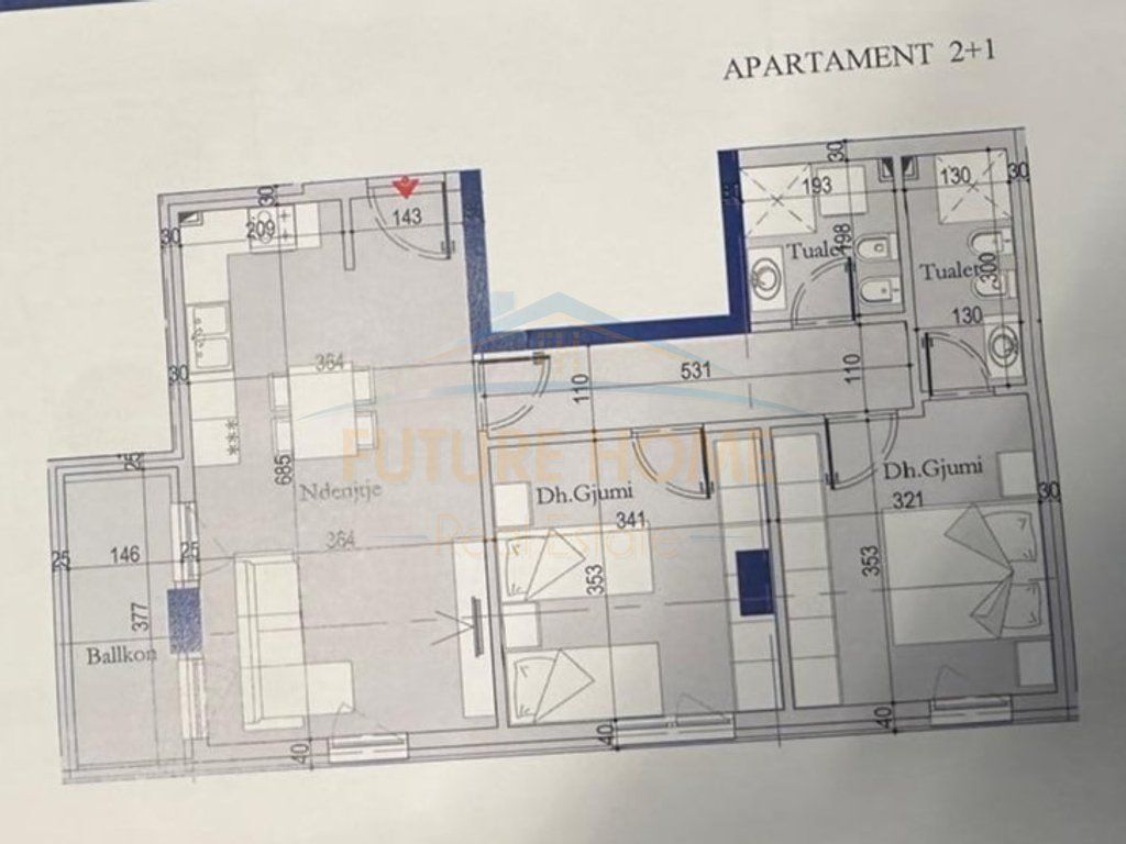 Shitet, Apartament 2+1+2, Tirana Entry 2 , Casa Italia ,Tirane