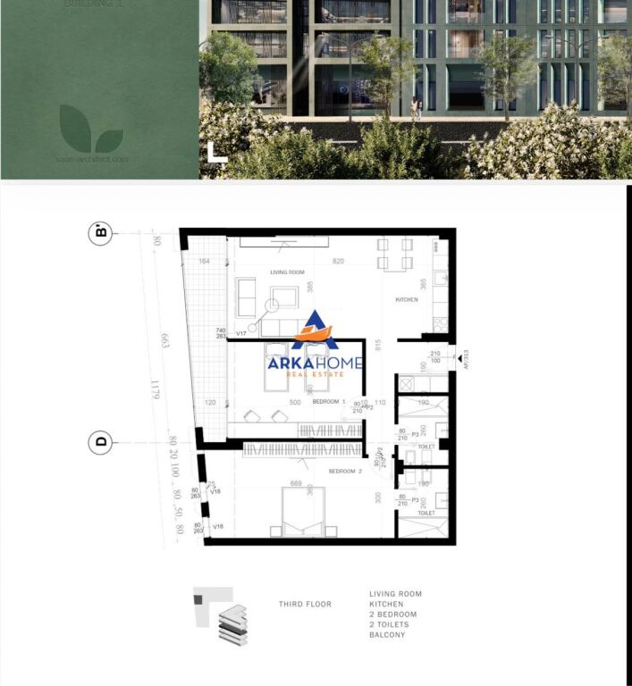 FOR SALE APARTMENT 3+1+BALCONY+LAUNDRY NEAR GROW GREEN, SAUK 273000 EURO