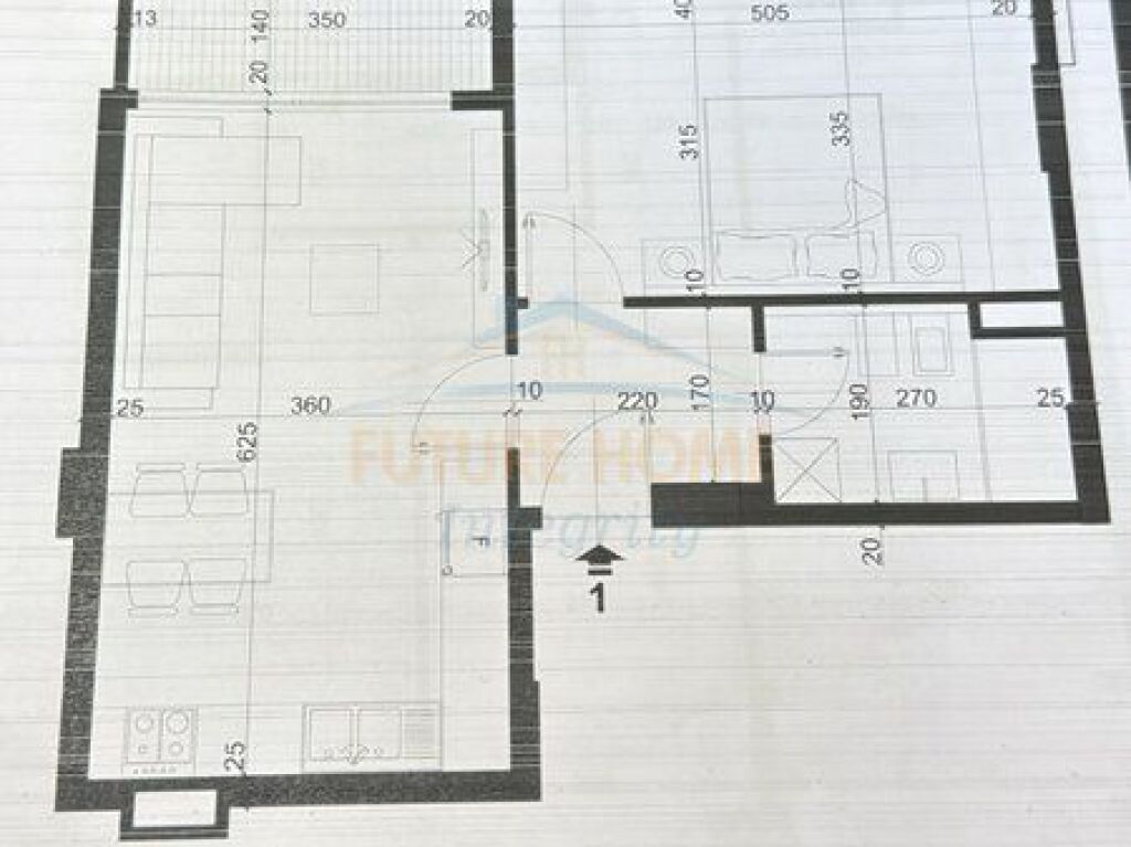 For sale, Apartment 1+1, City Residence, Tirana.