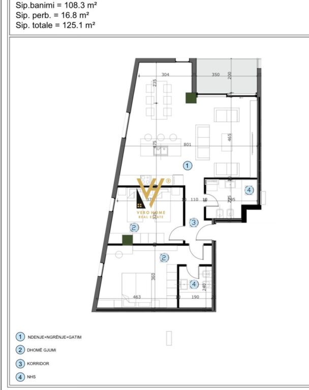 VENDESI APPARTAMENTO 2+1+BLK A MOA RESIDENC, KASHAR 175.000 EURO
