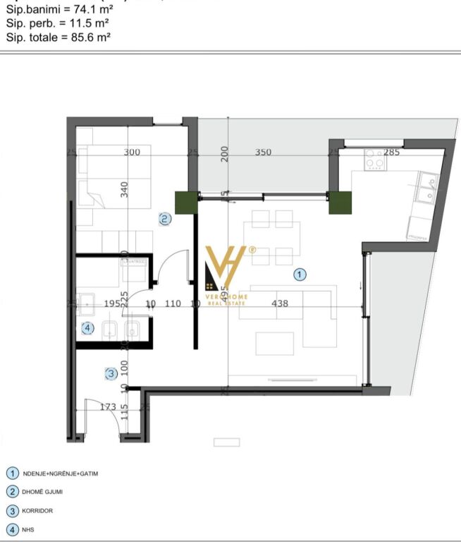 FOR SALE APARTMENT 1+1+BLK AT MOA RESIDENC, KASHAR 120,000 EURO
