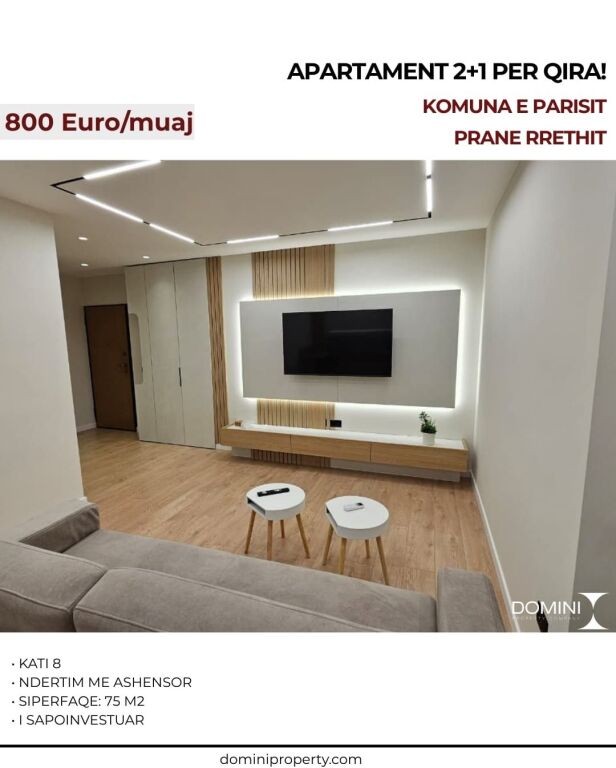 Appartamento 2+1 in Affitto a Komuna e Parisit, vicino alla rotonda