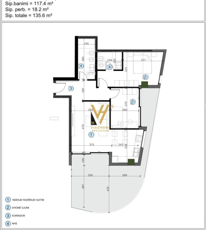 VENDESI APPARTAMENTO 2+1+BLK A MOA RESIDENC, KASHAR 190.000 EURO