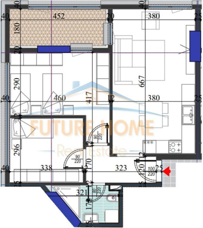 For sale, 2+1 Apartment Colonnade Building, Dritan Hoxha Street
